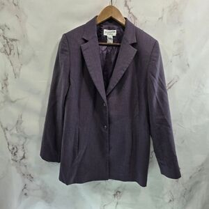 Pendleton Blazer Womens Large 12 Purple Wool Vintage 2 Button Academia